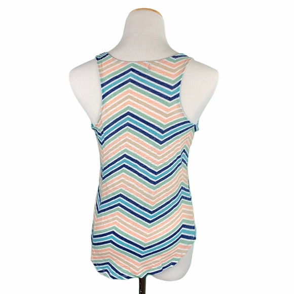 JCP 100% Linen Multicolor Chevron Print Tank Top - Picture 5 of 11